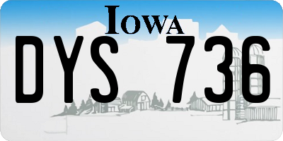 IA license plate DYS736