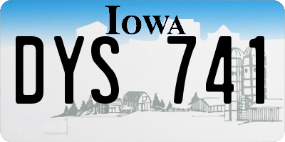 IA license plate DYS741