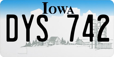 IA license plate DYS742