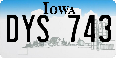 IA license plate DYS743