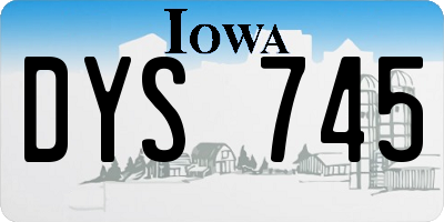 IA license plate DYS745