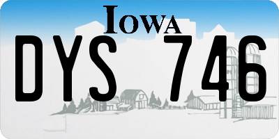 IA license plate DYS746