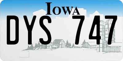 IA license plate DYS747