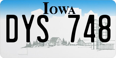 IA license plate DYS748