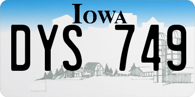 IA license plate DYS749