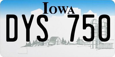 IA license plate DYS750