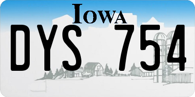 IA license plate DYS754