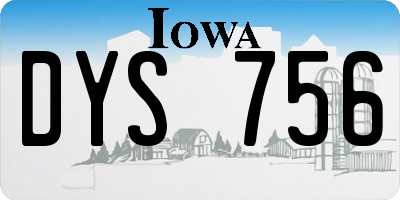 IA license plate DYS756