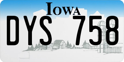 IA license plate DYS758