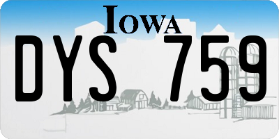 IA license plate DYS759