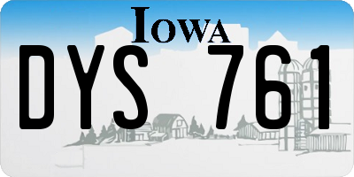 IA license plate DYS761