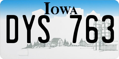 IA license plate DYS763