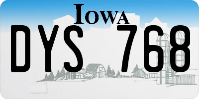 IA license plate DYS768