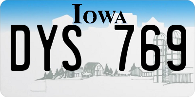 IA license plate DYS769