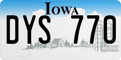 IA license plate DYS770