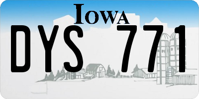 IA license plate DYS771