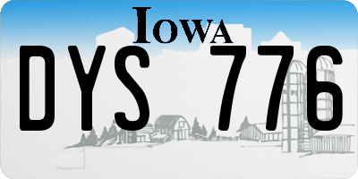 IA license plate DYS776