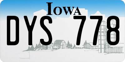 IA license plate DYS778