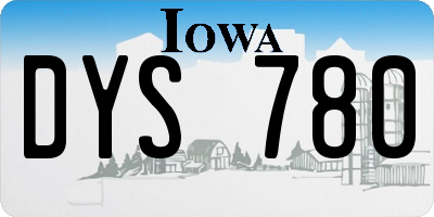 IA license plate DYS780