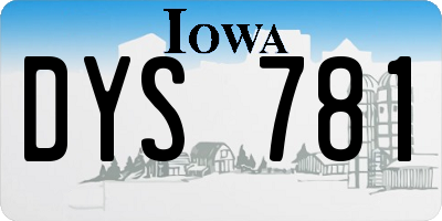 IA license plate DYS781