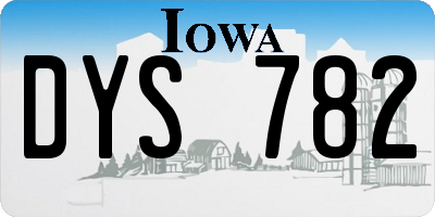 IA license plate DYS782