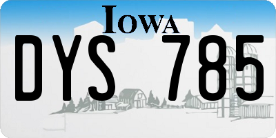 IA license plate DYS785