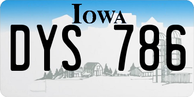 IA license plate DYS786