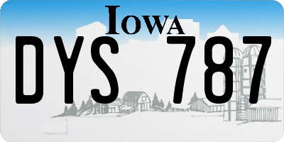 IA license plate DYS787