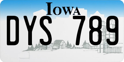 IA license plate DYS789