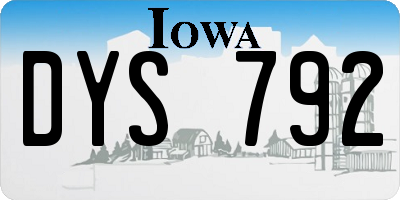 IA license plate DYS792