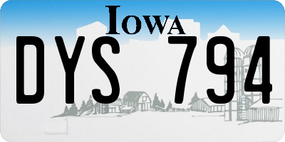 IA license plate DYS794