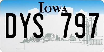 IA license plate DYS797