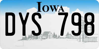 IA license plate DYS798