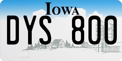 IA license plate DYS800