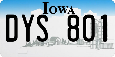 IA license plate DYS801