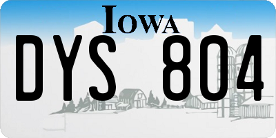 IA license plate DYS804