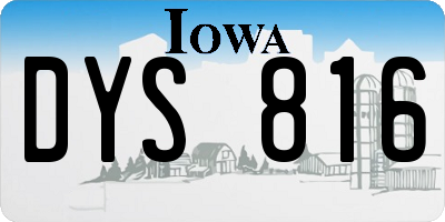 IA license plate DYS816