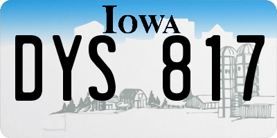 IA license plate DYS817