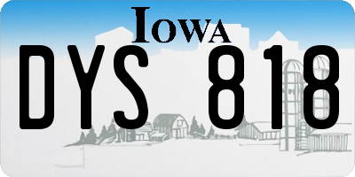 IA license plate DYS818