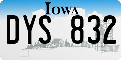 IA license plate DYS832