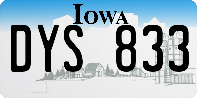 IA license plate DYS833