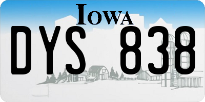 IA license plate DYS838