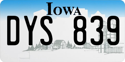 IA license plate DYS839