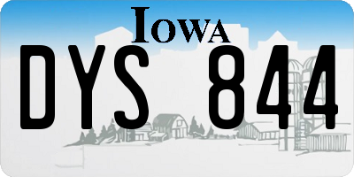 IA license plate DYS844