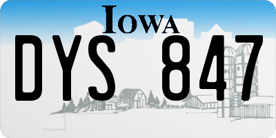 IA license plate DYS847
