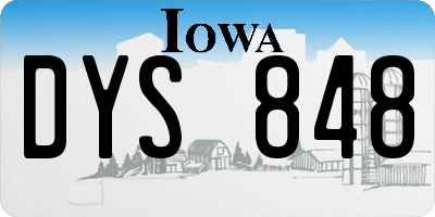 IA license plate DYS848