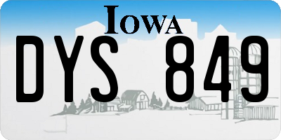 IA license plate DYS849