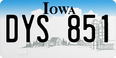 IA license plate DYS851