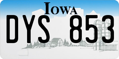 IA license plate DYS853