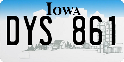 IA license plate DYS861